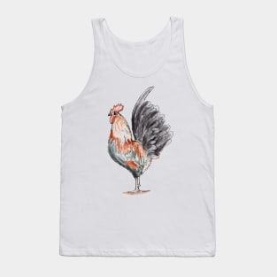 Watercolor Rooster / Rooster Art / Rooster Drawing / Farm Animal Tank Top